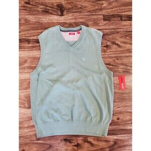 NWT Men's Large IZOD Sweater Vest Light Green Mint V-Neck Malachite